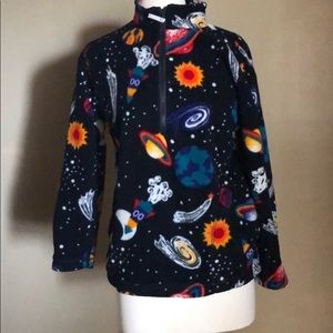 90s boys LL Bean outer space fleece pull over